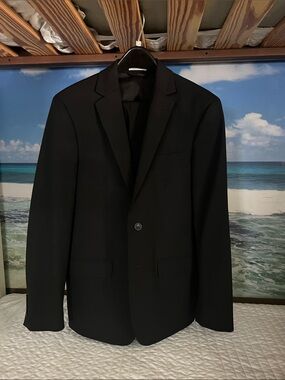 Oura Black Single-Button Men's Suit Jacket